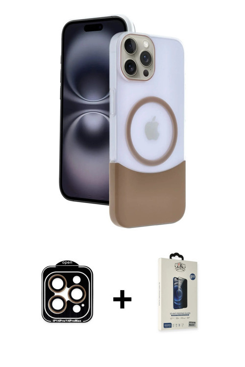 iPhone 15 Pro Max Kılıf Kozmos Form Özel Seri - Siyah Bilvis Hayalet Cam Ekran Koruyucu + Turun