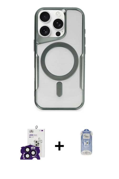 ieg™ iPhone 16 Pro Max Kılıf Yadigar Klasik Özel Seri - Siyah Joko Magic 5D Cam + Siyah Bilvis Titan