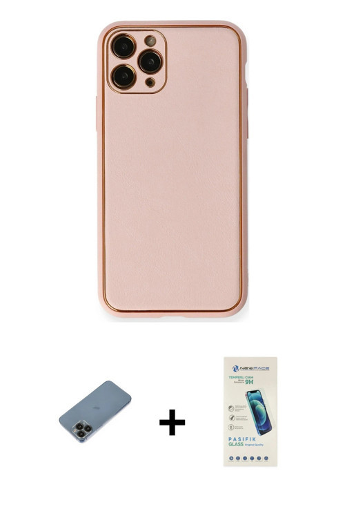 ieg™ iPhone 11 Pro Max Kılıf Yadigar Klasik - Şeffaf Pasifik Cam Ekran Koruyucu + Siyah Shine Kamera