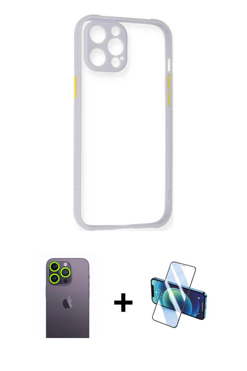 ieg™ iPhone 12 Pro Max Kılıf Nova Asil Özel Seri - Siyah 3D Antistatik Seramik Nano Ekran Koruyucu +