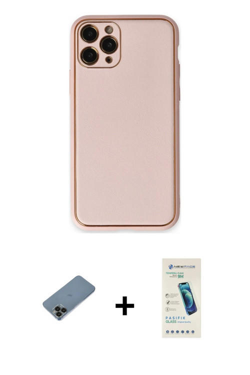 ieg™ iPhone 11 Pro Max Kılıf Yadigar Klasik - Şeffaf Pasifik Cam Ekran Koruyucu + Siyah Shine Kamera