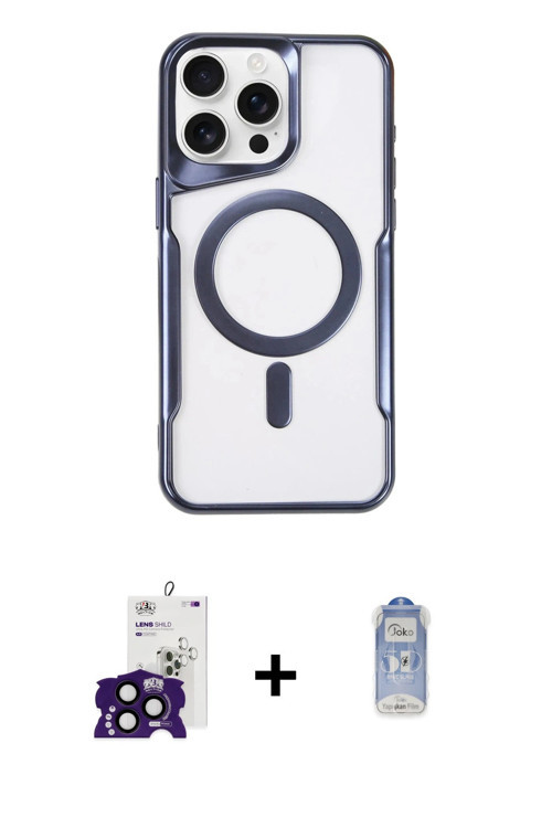 ieg™ iPhone 16 Pro Max Kılıf Yadigar Klasik Özel Seri - Siyah Joko Magic 5D Cam + Siyah Bilvis Titan