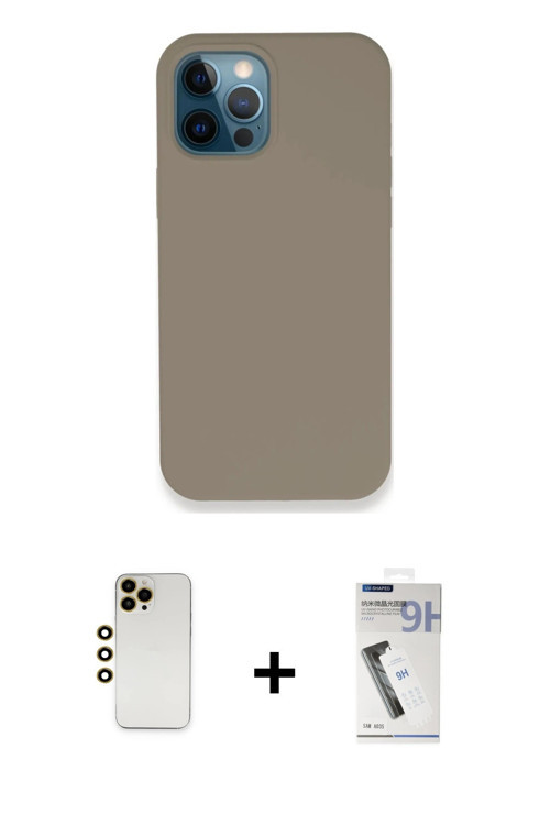 ieg™ iPhone 12 Pro Max Kılıf Zirve Modern Özel Seri - Şeffaf Uv Polymer Nano Ekran Koruyucu + Gold S