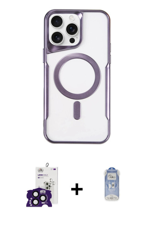 ieg™ iPhone 16 Pro Max Kılıf Yadigar Klasik Özel Seri - Siyah Joko Magic 5D Cam + Siyah Bilvis Titan