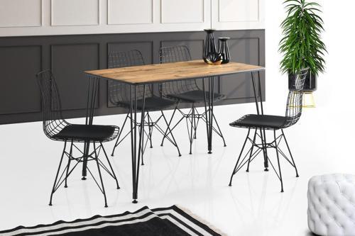 Ekonomik MDF Mutfak Masası ve 4 Adet Sandalye Takımı 70x120