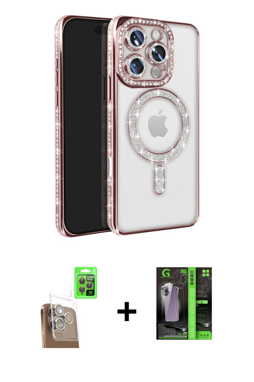 ieg™ iPhone 16 Pro Max Kılıf Zirve Doku Prime - Şeffaf 360 Full Body Arka Koruyucu + Çöl Titanyum Ra