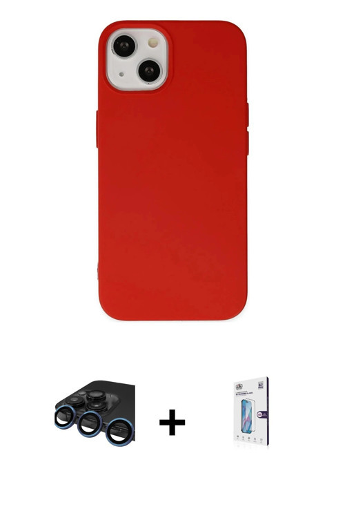 ieg™ iPhone 15 Pro Kılıf Ahenk Serisi - Siyah Bilvis 0.18mm Plus Cam Ekran Koruyucu + Lacivert Raze