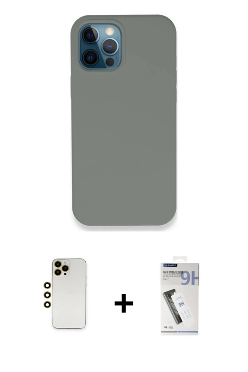 ieg™ iPhone 12 Pro Max Kılıf Zirve Modern Özel Seri - Şeffaf Uv Polymer Nano Ekran Koruyucu + Gold S
