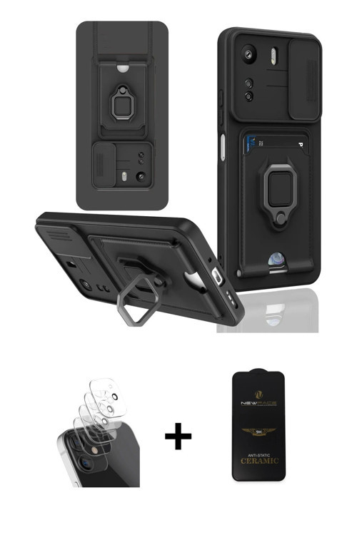 ieg™ Redmi 13C Kılıf Vadi Form Prime - Siyah 6D Antistatik Mat Seramik Hayalet Nano Ekran Koruyucu +