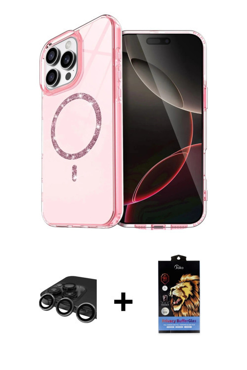 ieg™ iPhone 15 Pro Max Kılıf Kıvılcım Form Prime - Siyah Buffer Hayalet Cam Ekran Koruyucu + Titanyu