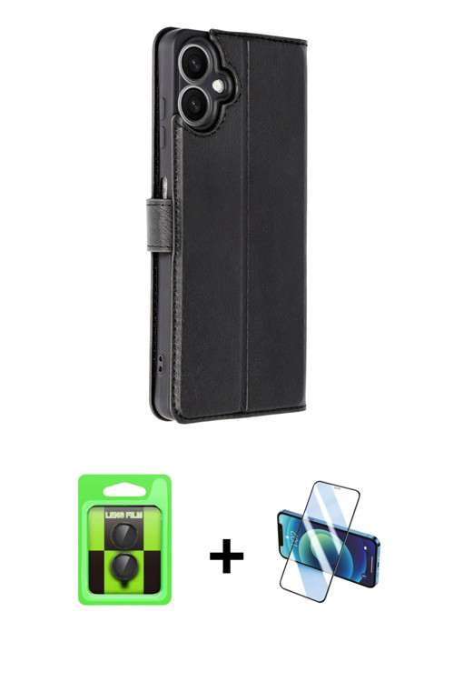 Galaxy A07 4G Kılıf Siluet Işık Serisi - Siyah 3D Antistatik Cam Ekran Koruyucu + Siyah Raze Me