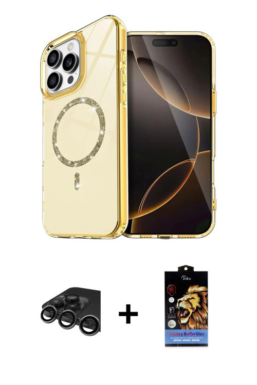 ieg™ iPhone 15 Pro Max Kılıf Kıvılcım Form Prime - Siyah Buffer Hayalet Cam Ekran Koruyucu + Titanyu