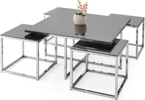 Kares Ayna 4 Zigonlu Orta Sehpa Metal 90x90x45