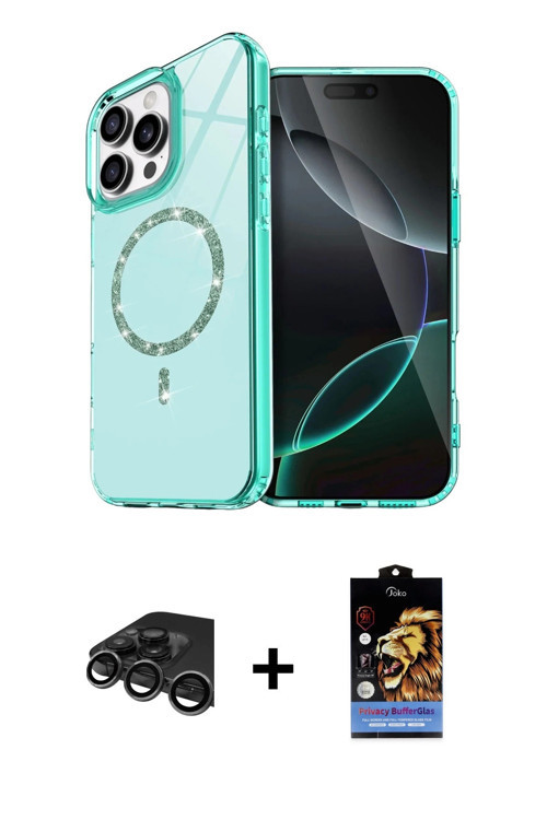 ieg™ iPhone 15 Pro Max Kılıf Kıvılcım Form Prime - Siyah Buffer Hayalet Cam Ekran Koruyucu + Titanyu