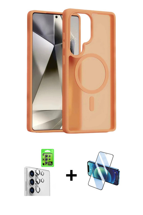Galaxy S25 Ultra Kılıf Siluet Minimal Prime - Siyah 3D Antistatik Cam Ekran Koruyucu + Gümüş Ra