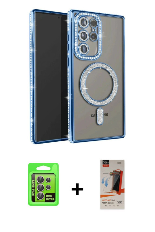 Galaxy S23 Ultra Kılıf Zirve Doku Prime - Siyah AutoKit 5in1 Fiber Hayalet Cam Ekran Koruyucu +
