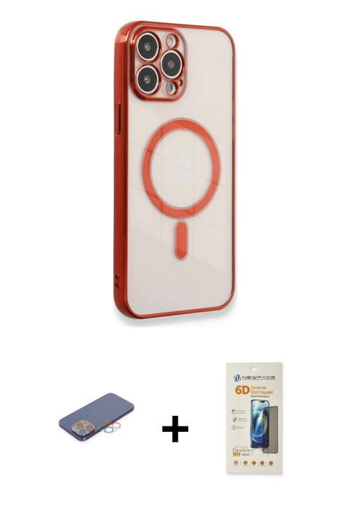 iPhone 13 Pro Max Kılıf Doruk Minimal - Siyah 6D Mat Seramik Hayalet Nano Ekran Koruyucu + Pemb