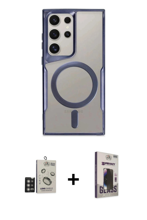 Galaxy S24 Ultra Kılıf Yadigar Klasik Özel Seri - Siyah Bilvis Hayalet Cam Ekran Koruyucu + Der