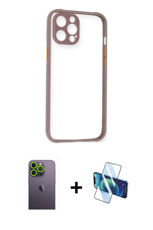 ieg™ iPhone 12 Pro Max Kılıf Nova Asil Özel Seri - Siyah 3D Antistatik Seramik Nano Ekran Koruyucu +