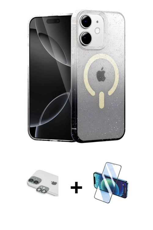 ieg™ iPhone 11 Kılıf Eksen Minimal Özel Seri - Siyah 3D Antistatik Seramik Nano Ekran Koruyucu + Yeş