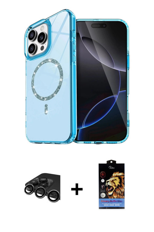 ieg™ iPhone 15 Pro Max Kılıf Kıvılcım Form Prime - Siyah Buffer Hayalet Cam Ekran Koruyucu + Titanyu