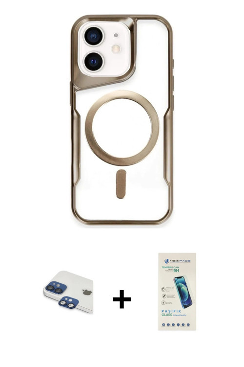 ieg™ iPhone 11 Kılıf Yadigar Klasik Özel Seri - Şeffaf Pasifik Cam Ekran Koruyucu + Lacivert Pers Al