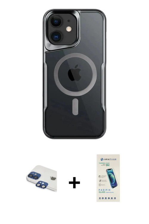ieg™ iPhone 11 Kılıf Yadigar Klasik Özel Seri - Şeffaf Pasifik Cam Ekran Koruyucu + Lacivert Pers Al
