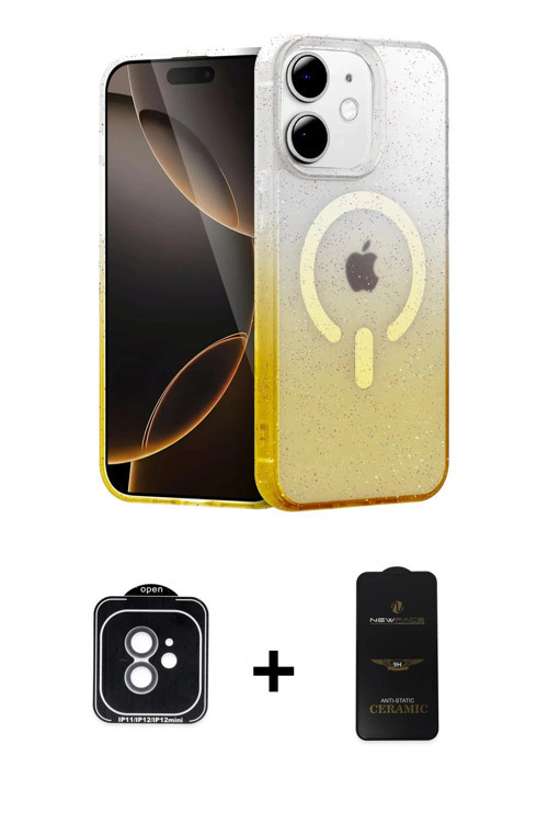 ieg™ iPhone 11 Kılıf Eksen Minimal Özel Seri - Siyah 6D Antistatik Mat Seramik Hayalet Nano Ekran Ko