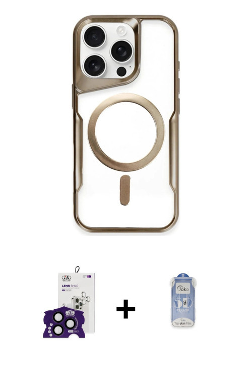 ieg™ iPhone 16 Pro Max Kılıf Yadigar Klasik Özel Seri - Siyah Joko Magic 5D Cam + Siyah Bilvis Titan