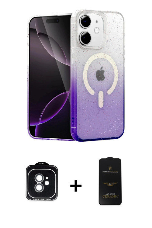 ieg™ iPhone 11 Kılıf Eksen Minimal Özel Seri - Siyah 6D Antistatik Mat Seramik Hayalet Nano Ekran Ko