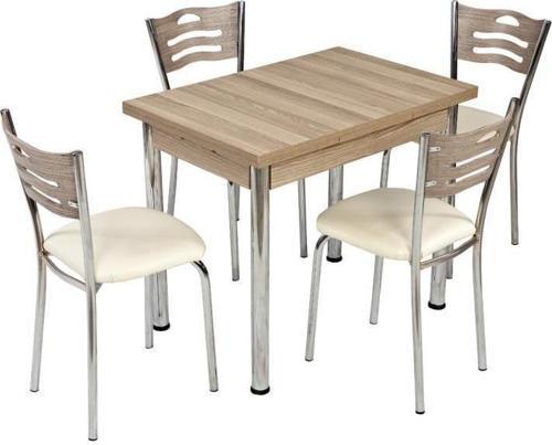 Mutfak Masası ve 4 Adet Sandalye Takımı Özel Ölçü 60x90 Açılır