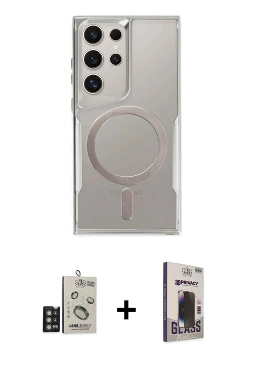 Galaxy S24 Ultra Kılıf Yadigar Klasik Özel Seri - Siyah Bilvis Hayalet Cam Ekran Koruyucu + Der