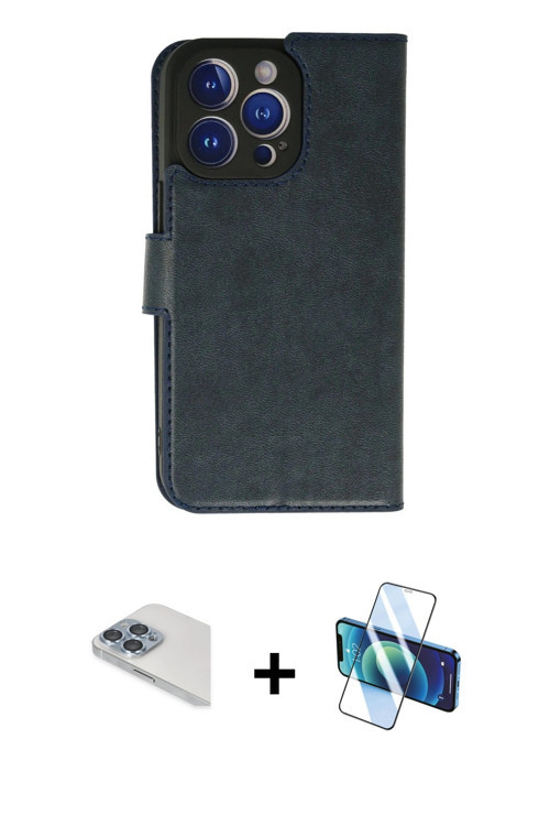 ieg™ iPhone 13 Pro Max Kılıf Siluet Işık Serisi - Siyah 3D Antistatik Cam Ekran Koruyucu + Sierra Bl