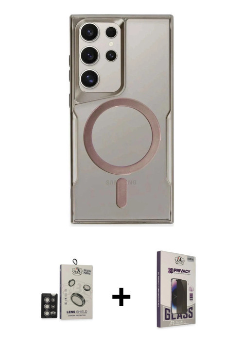 Galaxy S24 Ultra Kılıf Yadigar Klasik Özel Seri - Siyah Bilvis Hayalet Cam Ekran Koruyucu + Der