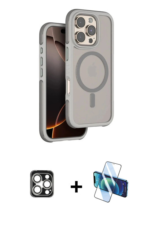 ieg™ iPhone 16 Pro Max Kılıf Çekirdek Minimal Prime - Siyah 3D Antistatik Seramik Nano Ekran Koruyuc