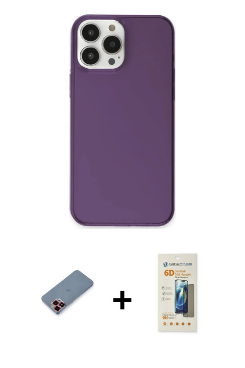 ieg™ iPhone 13 Pro Max Kılıf Kutup Doku Koleksiyonu - Siyah 6D Mat Seramik Hayalet Nano Ekran Koruyu