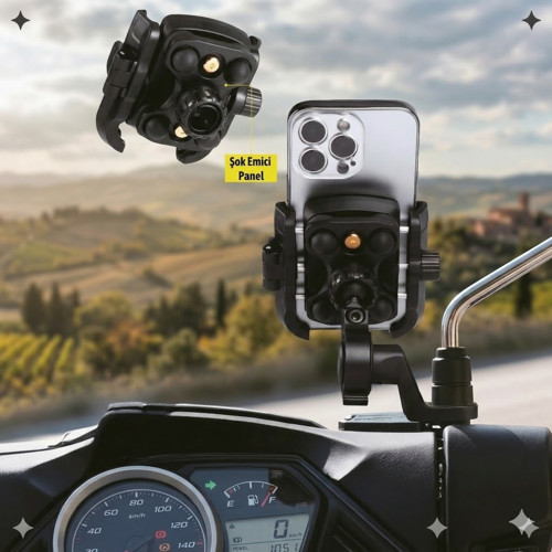 TELEFON TUTUCU MOTOSİKLET TİTREŞİM ENGELLEYİCİ MODÜLLÜ