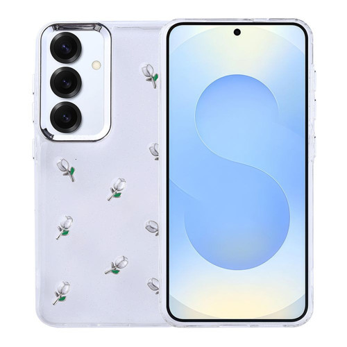 Samsung Galaxy S24 Plus uyumlu Kılıf Kenarlar Airbagli Simli Şeffaf Kutup Kapak