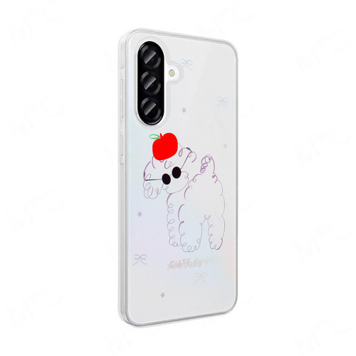 Samsung Galaxy A36 uyumlu Kılıf Şeffaf Folk Sert Kapak Figürlü Sevimli Köpek