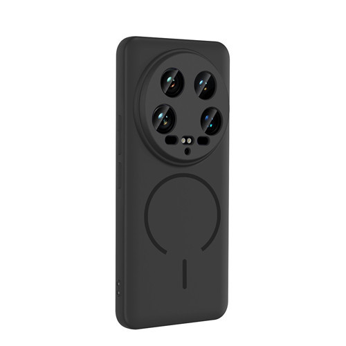 Xiaomi Mi 14 Ultra uyumlu Kılıf Meta Araç Tutucu ve M-Safe Şarj Özellikli Silikon