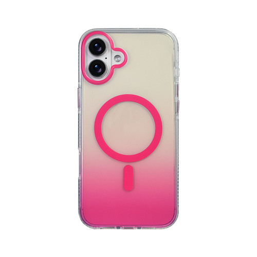iPhone 16 Plus uyumlu Kılıf Toros M-Safe Şarj Özellikli Transparan Renk Geçişli Silikon