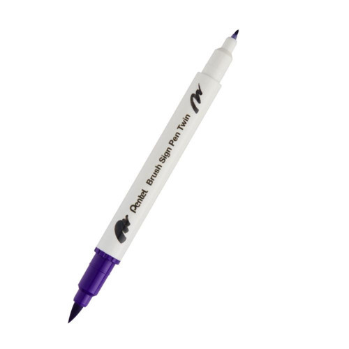 Brush Sing Pen Twin Çift Taraflı Fırça Uçlu Kalem Violet