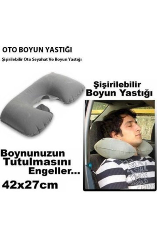 Profesyonel Şişme Oto Araç Yastığı Rahat Boyun Yastığı Şişme Seyahat Yastığı Boyunluk Asorti
