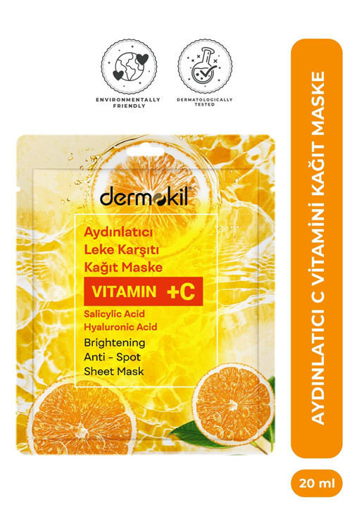 Aydınlatıcı Leke Karşıtı C Vitaminli Kağıt Yüz Maskesi 20 Ml