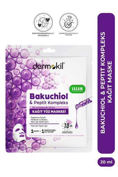 Bakuchiol & Peptit Kompleks Yaşlanma Karşıtı ve Onarıcı Kağıt Yüz Maskesi 20 ml