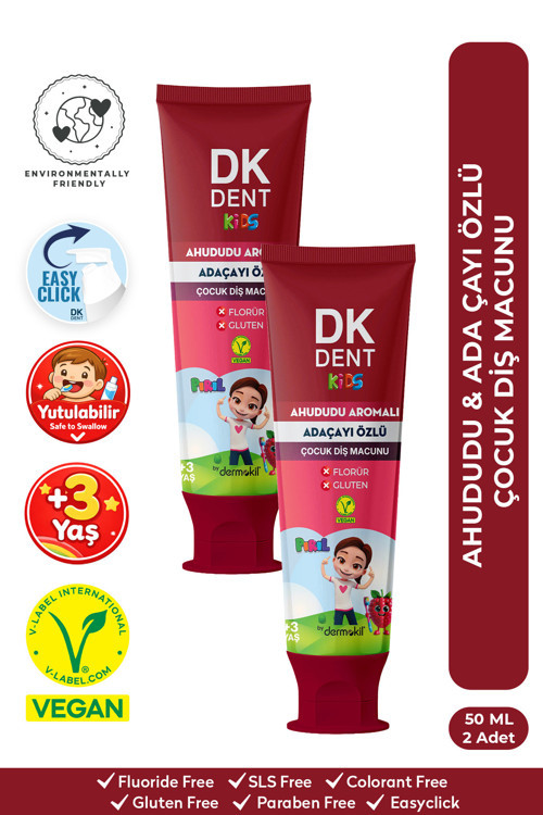 Ahududu Aromalı Florürsüz Vegan Çocuk Diş Macunu - Pırıl 50 Ml X 2 Adet