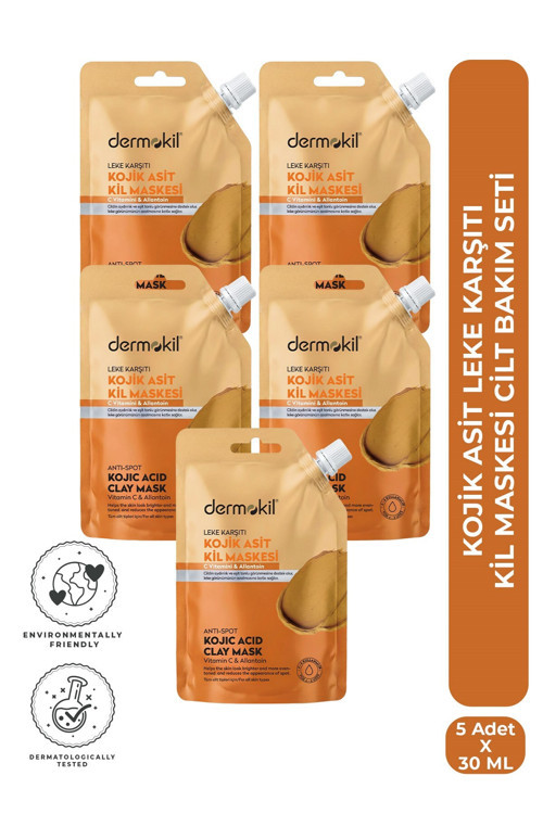 Leke Karşıtı Kojik Asit Kil Maskesi Cilt Bakım Seti 30 Ml X 5 Adet