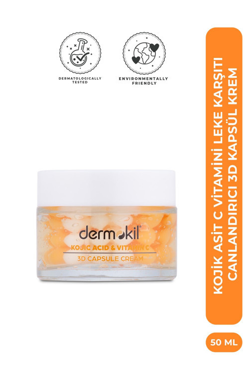 Kojik Asit C Vitamini Leke Karşıtı Canlandırıcı 3D Kapsül Krem 50 Ml
