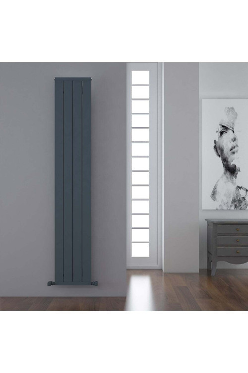 Lymm Dikey İNce Tasarım Çelik Radyatör Modern Tasarım Antrasit 179X47 Cm