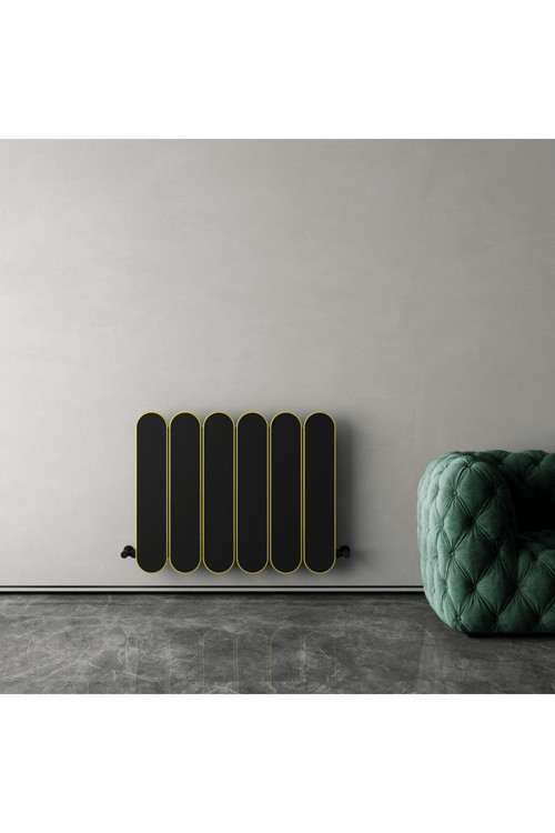 Magico Double Yakıt Tasarruflu Premium Malzeme Yatay Alüminyum Radyatör Modern Tasarım Siyah 60X99,5 Cm